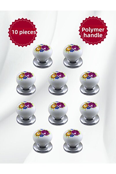 MKLAKS Buton din plastic polimeric cu suprafață cromată pentru sertar de bucătărie, ușă dulap, pachet de 10 – design durabil