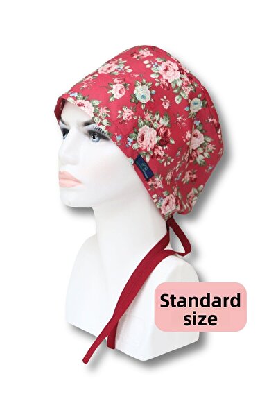 doktorbonem Șapcă chirurgicală cu trandafiri roșii de mărime standard, șapcă ...