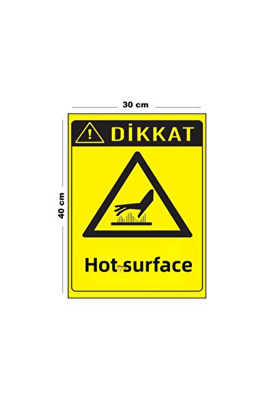 Lucena سطح معدني ساخن مقاس 30 سم × 40 سم مقاس A3 لافتة تحذيرية