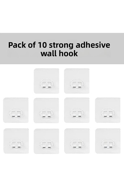 QesQin Replacement 10Pcs Adhesive Sticker Self Adhesive with Hook Sticky Bath...