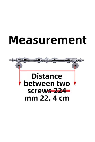 Badem10 Şehzade PREMIUM Dulap Sertar Bucătărie Club Cromat Mânere Metalice 224 Mm