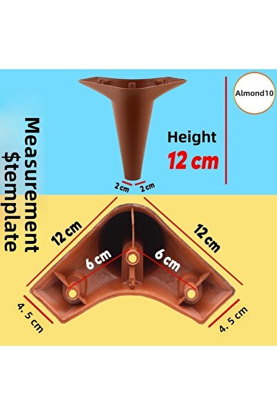 Badem10 Set de 20 Mobilier de lux Aspen Canapea Fotoliu Unitate TV Riser Suport Picior Picioare 12cm Cafea