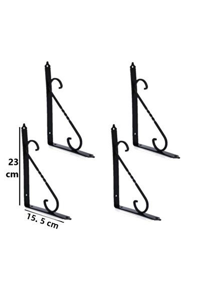 Flore 4 bucăți picioare metalice negre 23x15,5 din fier forjat în formă de L ...