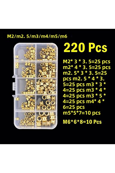 Choice 220 قطعة M2 M2.5 M3 M4 M5 M6 صمولة إدخال حرارية من النحاس الأصفر صمولة...