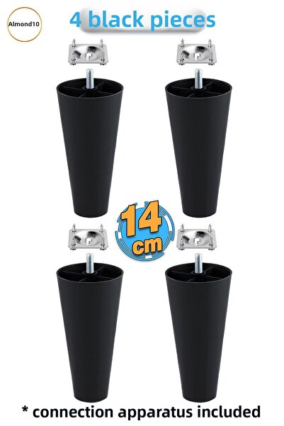 Badem10 4 buc șuruburi (M8 DENT subțire) 14 cm (NEGRU) Mobilier din plastic F...