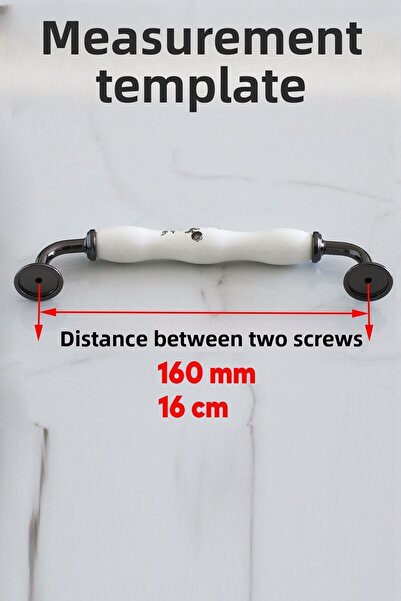 Badem10 Petra (PREMIUM) Porțelan Alb Afumat 160 Mm Mobilier Bucătărie Sertar Dulap Capac Mâner Mâner