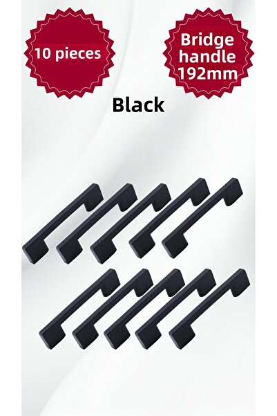 MKLAKS جسر بلاستيك 192 مم أسود مقبض درج الأثاث خزانة حزمة من 10 - تصميم متين ...
