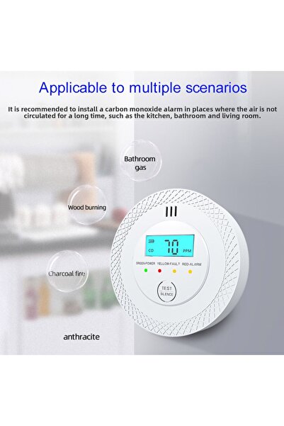 APWIKOGER CO Alarm Sensor 85dB High Sensitive Warning Smoke and Carbon Monoxide Detector Alarm with LEDs Ba...