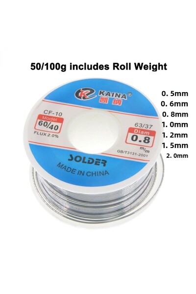 Choice 50/100g CF-10 Solder Wire Tin 0.5/0.6/0.8/1.0/1.2/1.5/2.0mm Roll Clean Rosin Welding Core Solderi...
