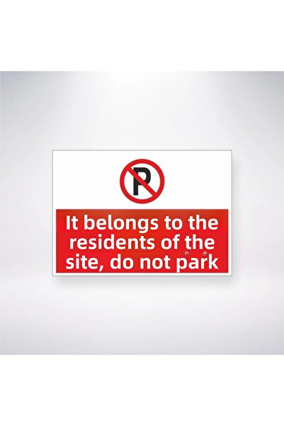 Reysa Tasarım ملصق ينتمي إلى سكان الموقع، لا تقم بوقوف السيارات مقاس 20 × 28 سم