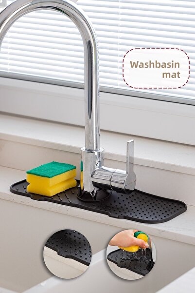 cermix LEON LIFE Elastická podložka pod umyvadlo Šedá Organizér na vodu Protiskluzová podložka do kuchyně