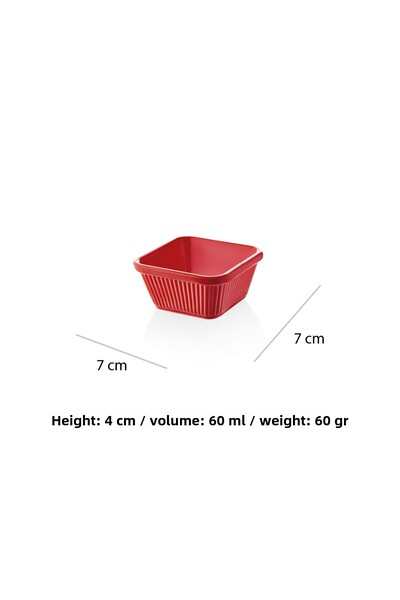 Alezy 528 Göreme Melamine Thermostar Square Sauce Bowl 7 cm Red