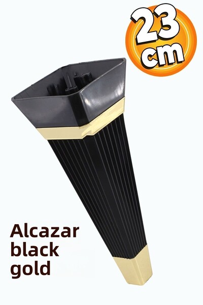 Badem10 Alcazar Luxury Sofa Tv Unit - 23 Cm Black Gold Seat and Sideboard Legs