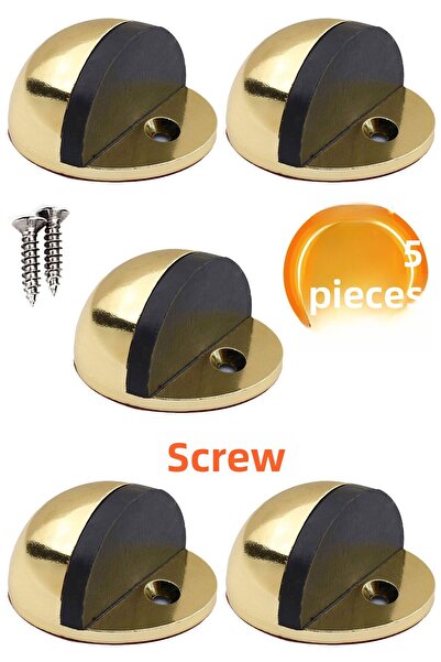 Badem10 Винт за врата с полумесец, стопер, буфер, метален стопер за врата, държач, държач Albrifin, 5 броя