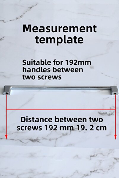 Badem10 مقبض معدني من الكروم من ميرف 192 مم - 19.2 سم مقبض باب خزانة أدراج المطبخ وخزانة الأدراج وخزانة الخزانة ومقبض باب الخزانة