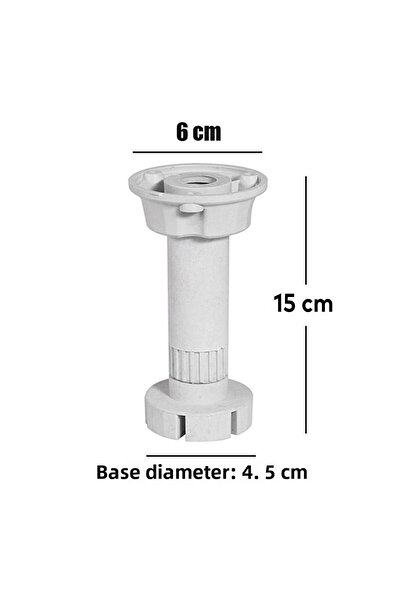 Badem10 15 Cm Picioare Gri Dulap Reglabil Canapea Bancă Pentru Bucătărie - Picioare de înălțire (10 BUC.)