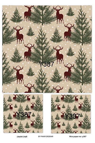LİNEART ورق ديكوباج نحاسي بنمط عيد الميلاد رقم: YILŞI387 - 29X42 سم