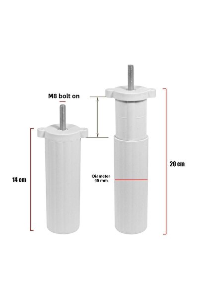 Badem10 Aspen Set of 6 Furniture TV Unit Sofa Bed Armchair Sofa Base Support Legs 12 Cm Chrome M8