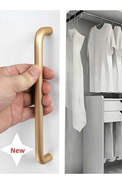 ARON (2 Pcs) U Handle 192mm (Matte Gold) Tv Unit Chiffonier Console Drawer Kitchen Door Handle