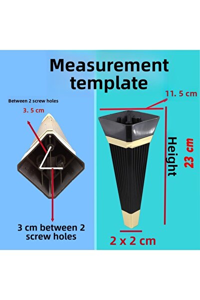 Badem10 Canapea de lux Alcazar Unitate TV - 23 Cm Fotoliu Aur Negru și Picioare Consolă