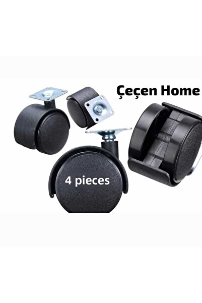 ÇEÇEN HOME (4 BUC.) Roată pivotantă, Roată pentru mobilier fără frână, Roată ...