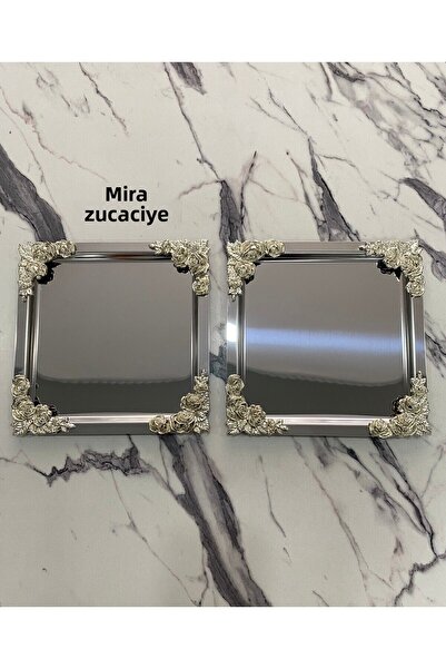 Mira züccaciye SiLver FLower Patterned 2-piece Luxury Square CoatinG Model - ...