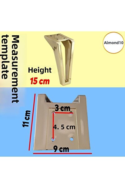 Badem10 Penta Mobilier de lux Canapea Masuta de cafea Unitate TV Fotel Picior 15 Cm Aur Aur Baza Picioare