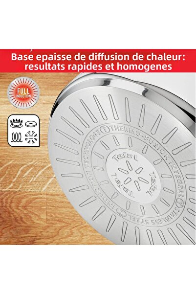 TEFAL Intuition XL Stockpot | 28cm | Premium Stainless Steel 18/10 | Induction Compatible