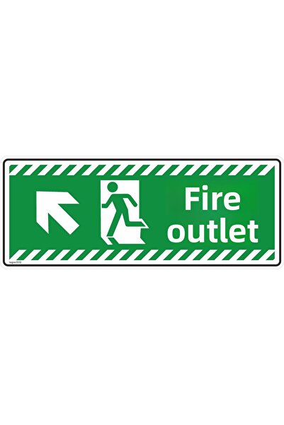 isgtabelam 30×12 سم / 5 قطع مركب فسفوري / سهم علوي أيسر لمخرج الحريق