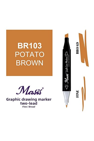 Masis قلم تحديد مزدوج الأطراف 103 بوتاتو براون