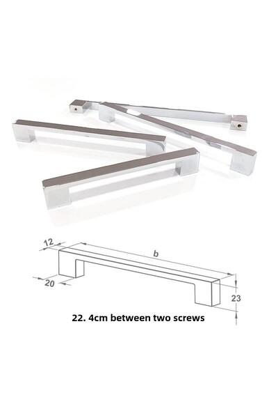 ARON (2 ΤΕΜ.) Λαβή Sofuoğlu Yakut 12mm από χρώμιο γυαλιστερό για ντουλάπι κου...