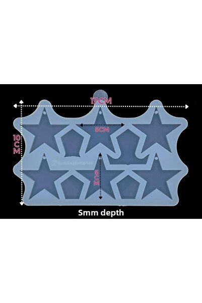 epoksikalipmarketi قالب سيليكون إيبوكسي / قالب نجمة 6 قطع