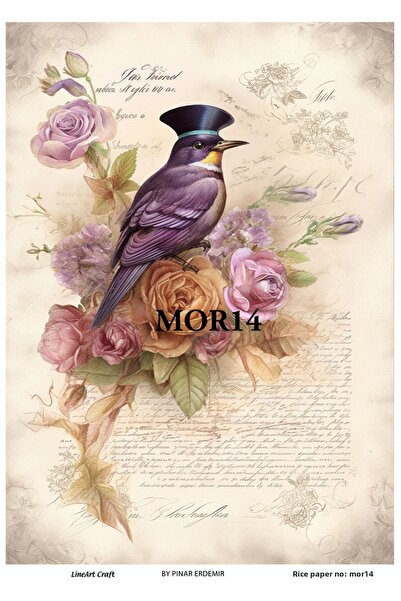 LİNEART ورق ديكوباج نحاسي رقم: PURPLE14 - 29X42 سم