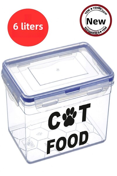 DEEMBRO 3.5-4 kg Cat Take Food Cat Food Written Cat Food Storage Container 9 Lt Vacuum Sealed
