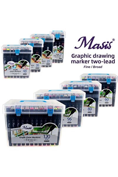 Masis 120 Color Two End Graphic Drawing Marker - Pp-120-Std