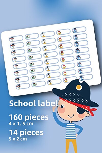 Varyant 174 قطعة من الملصقات المدرسية - قلم - دفتر ملاحظات - ملصق كتاب - مجمو...
