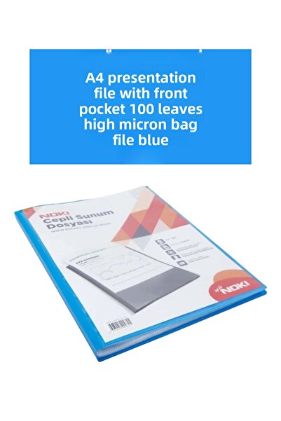 SEYFİKİRTASİYE High Micron A4 Presentation File - 100 Sheets, Front Pocket, Bag File Noki