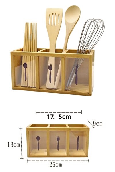 sweenhome Bamboo Countertop 3-Piece Spoon Holder Knife Holder I Countertop De...
