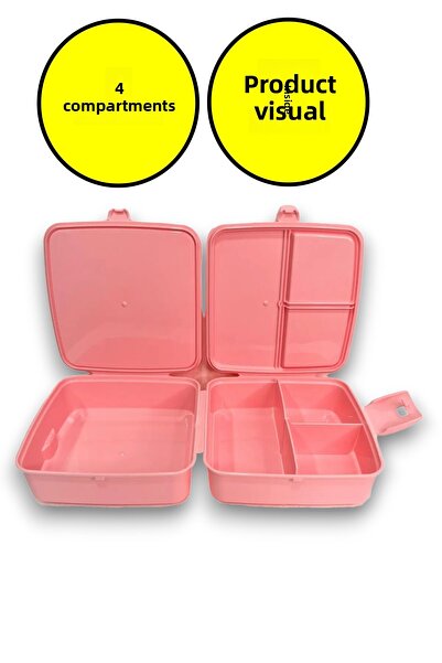 Open Home Concept Pink Little Princess Premium 4 Compartment Lunch Box