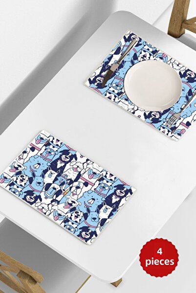 Copyrite نمط الكلب 42x30 بولي كلوريد الفينيل 4 قطع خدمة أمريكية قابلة للمسح