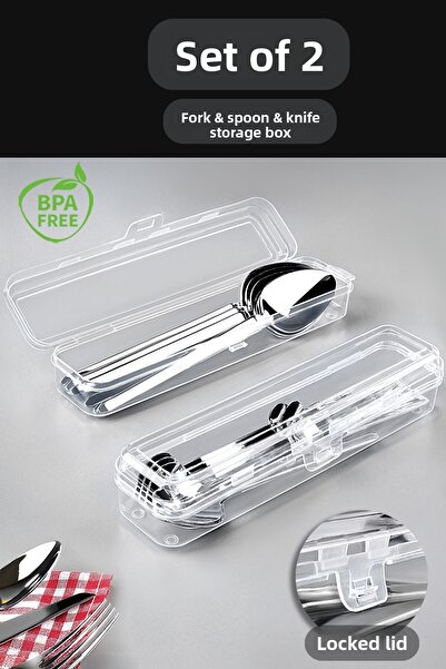 Meleni Home Set of 2 Cutlery Set Storage Box - Dowry Organizer Organizer Storage Container