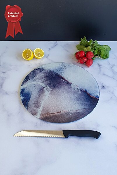 Decorita لوح تقطيع الزجاج - لوح تقطيع الزجاج| زجاج بلوري - المحيط| قطر 32 سم