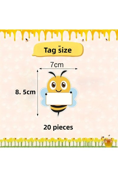 Probest DESIGN Bee Shaped Children's Notebook Name Tag – Colorful Coated Sticker for Notebook, Book, Bag