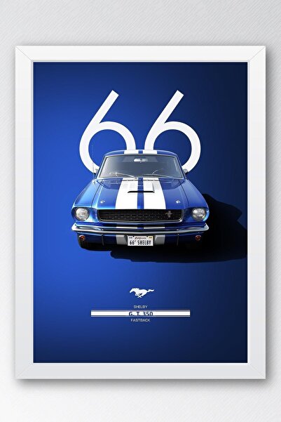 Saturn 1966 Ford Mustang Shelby GT350 Tablou cu cadru - Poster de mașină ediț...