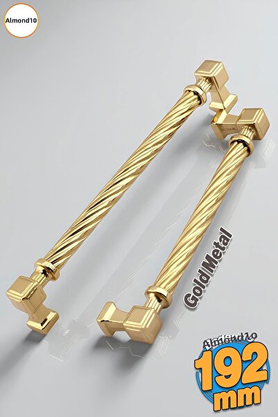 Badem10 Burma Gold Mâner metalic din aur 192 mm Sertar de mobilier Dulap de bucătărie Dulap Mânere moderne pentru capac