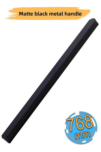 Badem10 Dombay Lux Mâner de tragere Negru mat 768 mm 76,8 cm Sertar metalic Mâner dulap oglindă glisant