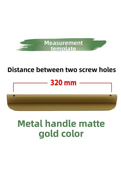 Badem10 Teke Matte Gold Metal Handle 320 mm 32 cm Kitchen Cabinet Handle Handle Furniture Drawer Cabinet Handles