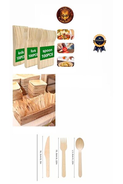 figanlar ambalaj 300Pcs Wooden Board Fork Spoon Knife Set Use Horseback Return to Nature Is a Product.