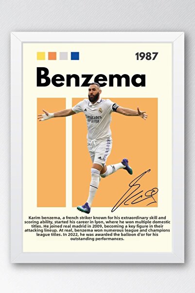 Saturn Pictură înrămată Karim Benzema - Pictură decorativă cu poster pentru j...