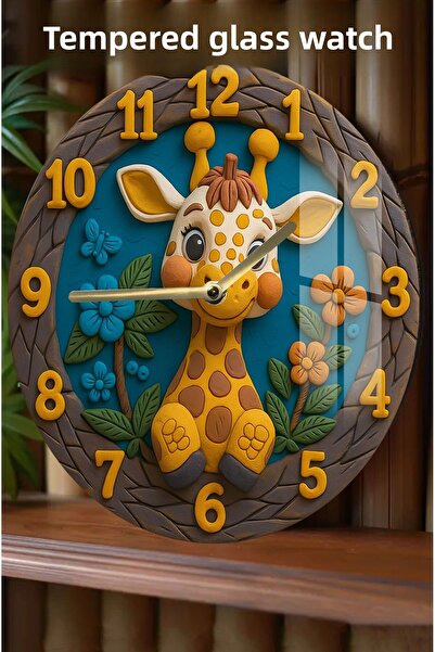 kutuTR A Custom Design for Your Home to Add Cuteness and Color: 3D Look Tempered Glass Watch – 33 cm Csdw251